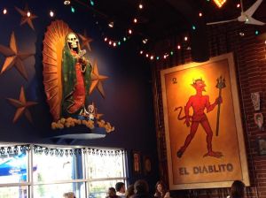 Authentic Mexican food & Day of the Dead decor